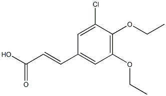 (E)-3-(3-chloro-4,5-diethoxyphenyl)acrylic acid 结构式