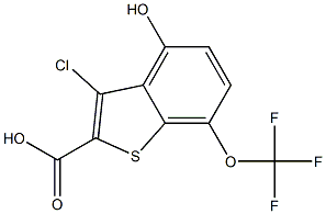 3-chloro-4-hydroxy-7-(trifluoromethoxy)benzo[b]thiophene-2-carboxylic acid 结构式