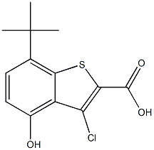 7-tert-butyl-3-chloro-4-hydroxybenzo[b]thiophene-2-carboxylic acid 结构式