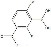 6-Bromo-2-fluoro-3-(methoxycarbonyl)benzeneboronic acid 结构式