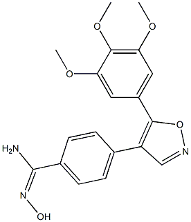 (E)-N'-hydroxy-4-(5-(3,4,5-trimethoxyphenyl)isoxazol-4-yl)benzamidine 结构式