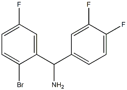 (2-bromo-5-fluorophenyl)(3,4-difluorophenyl)methanamine 结构式