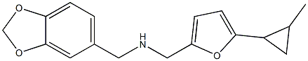 (2H-1,3-benzodioxol-5-ylmethyl)({[5-(2-methylcyclopropyl)furan-2-yl]methyl})amine 结构式