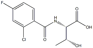 (2S,3R)-2-[(2-chloro-4-fluorobenzoyl)amino]-3-hydroxybutanoic acid 结构式