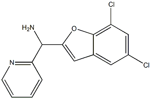 (5,7-dichloro-1-benzofuran-2-yl)(pyridin-2-yl)methanamine 结构式