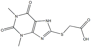 [(1,3-dimethyl-2,6-dioxo-2,3,6,7-tetrahydro-1H-purin-8-yl)thio]acetic acid 结构式