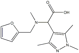 [(2-furylmethyl)(methyl)amino](1,3,5-trimethyl-1H-pyrazol-4-yl)acetic acid 结构式