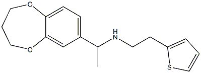 [1-(3,4-dihydro-2H-1,5-benzodioxepin-7-yl)ethyl][2-(thiophen-2-yl)ethyl]amine 结构式