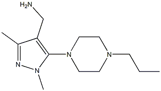 [1,3-dimethyl-5-(4-propylpiperazin-1-yl)-1H-pyrazol-4-yl]methanamine 结构式