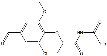 [2-(2-chloro-4-formyl-6-methoxyphenoxy)propanoyl]urea 结构式
