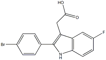 [2-(4-bromophenyl)-5-fluoro-1H-indol-3-yl]acetic acid 结构式