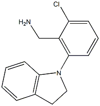 [2-chloro-6-(2,3-dihydro-1H-indol-1-yl)phenyl]methanamine 结构式