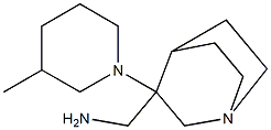 [3-(3-methylpiperidin-1-yl)-1-azabicyclo[2.2.2]octan-3-yl]methanamine 结构式