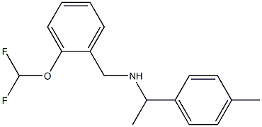 {[2-(difluoromethoxy)phenyl]methyl}[1-(4-methylphenyl)ethyl]amine 结构式