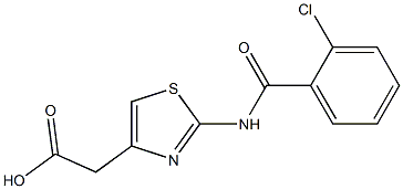 {2-[(2-chlorobenzoyl)amino]-1,3-thiazol-4-yl}acetic acid 结构式