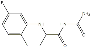 {2-[(5-fluoro-2-methylphenyl)amino]propanoyl}urea 结构式