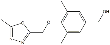 {3,5-dimethyl-4-[(5-methyl-1,3,4-oxadiazol-2-yl)methoxy]phenyl}methanol 结构式