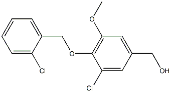 {3-chloro-4-[(2-chlorophenyl)methoxy]-5-methoxyphenyl}methanol 结构式