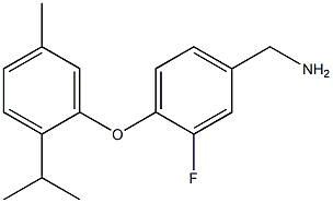 {3-fluoro-4-[5-methyl-2-(propan-2-yl)phenoxy]phenyl}methanamine 结构式