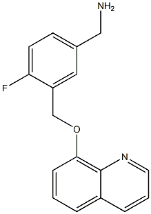 {4-fluoro-3-[(quinolin-8-yloxy)methyl]phenyl}methanamine 结构式