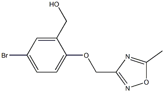 {5-bromo-2-[(5-methyl-1,2,4-oxadiazol-3-yl)methoxy]phenyl}methanol 结构式