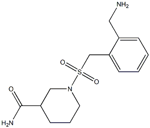 1-({[2-(aminomethyl)phenyl]methane}sulfonyl)piperidine-3-carboxamide 结构式