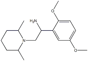 1-(2,5-dimethoxyphenyl)-2-(2,6-dimethylpiperidin-1-yl)ethanamine 结构式
