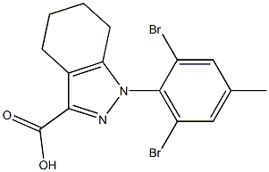 1-(2,6-dibromo-4-methylphenyl)-4,5,6,7-tetrahydro-1H-indazole-3-carboxylic acid 结构式