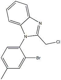 1-(2-bromo-4-methylphenyl)-2-(chloromethyl)-1H-1,3-benzodiazole 结构式