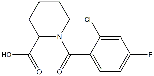 1-(2-chloro-4-fluorobenzoyl)piperidine-2-carboxylic acid 结构式