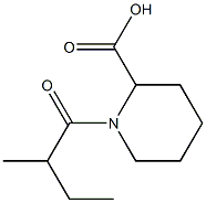 1-(2-methylbutanoyl)piperidine-2-carboxylic acid 结构式