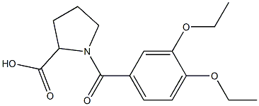 1-(3,4-diethoxybenzoyl)pyrrolidine-2-carboxylic acid 结构式