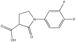 1-(3,4-difluorophenyl)-2-oxopyrrolidine-3-carboxylic acid 结构式