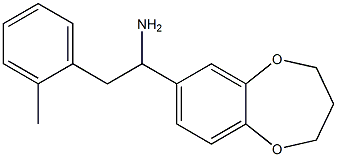 1-(3,4-dihydro-2H-1,5-benzodioxepin-7-yl)-2-(2-methylphenyl)ethan-1-amine 结构式