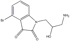 1-(3-amino-2-hydroxypropyl)-4-bromo-2,3-dihydro-1H-indole-2,3-dione 结构式