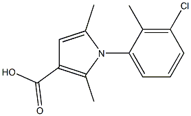 1-(3-chloro-2-methylphenyl)-2,5-dimethyl-1H-pyrrole-3-carboxylic acid 结构式