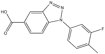 1-(3-fluoro-4-methylphenyl)-1H-1,2,3-benzotriazole-5-carboxylic acid 结构式