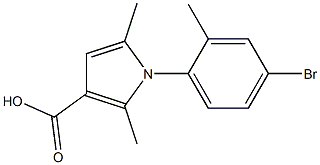 1-(4-bromo-2-methylphenyl)-2,5-dimethyl-1H-pyrrole-3-carboxylic acid 结构式