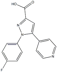 1-(4-fluorophenyl)-5-(pyridin-4-yl)-1H-pyrazole-3-carboxylic acid 结构式