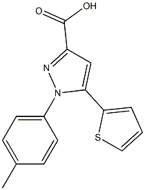 1-(4-methylphenyl)-5-(thiophen-2-yl)-1H-pyrazole-3-carboxylic acid 结构式
