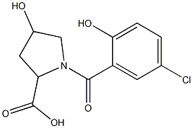 1-(5-chloro-2-hydroxybenzoyl)-4-hydroxypyrrolidine-2-carboxylic acid 结构式