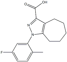 1-(5-fluoro-2-methylphenyl)-1,4,5,6,7,8-hexahydrocyclohepta[c]pyrazole-3-carboxylic acid 结构式