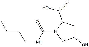 1-(butylcarbamoyl)-4-hydroxypyrrolidine-2-carboxylic acid 结构式