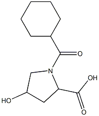 1-(cyclohexylcarbonyl)-4-hydroxypyrrolidine-2-carboxylic acid 结构式