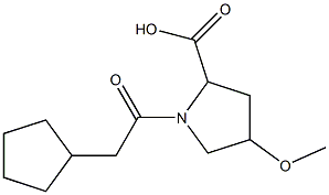 1-(cyclopentylacetyl)-4-methoxypyrrolidine-2-carboxylic acid 结构式