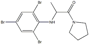 1-(pyrrolidin-1-yl)-2-[(2,4,6-tribromophenyl)amino]propan-1-one 结构式