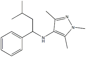 1,3,5-trimethyl-N-(3-methyl-1-phenylbutyl)-1H-pyrazol-4-amine 结构式