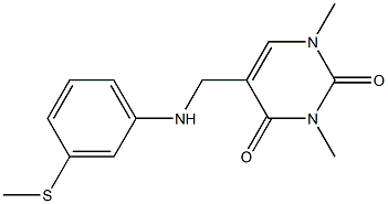 1,3-dimethyl-5-({[3-(methylsulfanyl)phenyl]amino}methyl)-1,2,3,4-tetrahydropyrimidine-2,4-dione 结构式