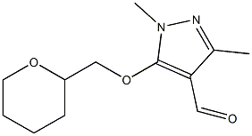 1,3-dimethyl-5-(oxan-2-ylmethoxy)-1H-pyrazole-4-carbaldehyde 结构式