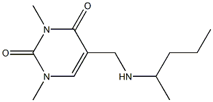 1,3-dimethyl-5-[(pentan-2-ylamino)methyl]-1,2,3,4-tetrahydropyrimidine-2,4-dione 结构式